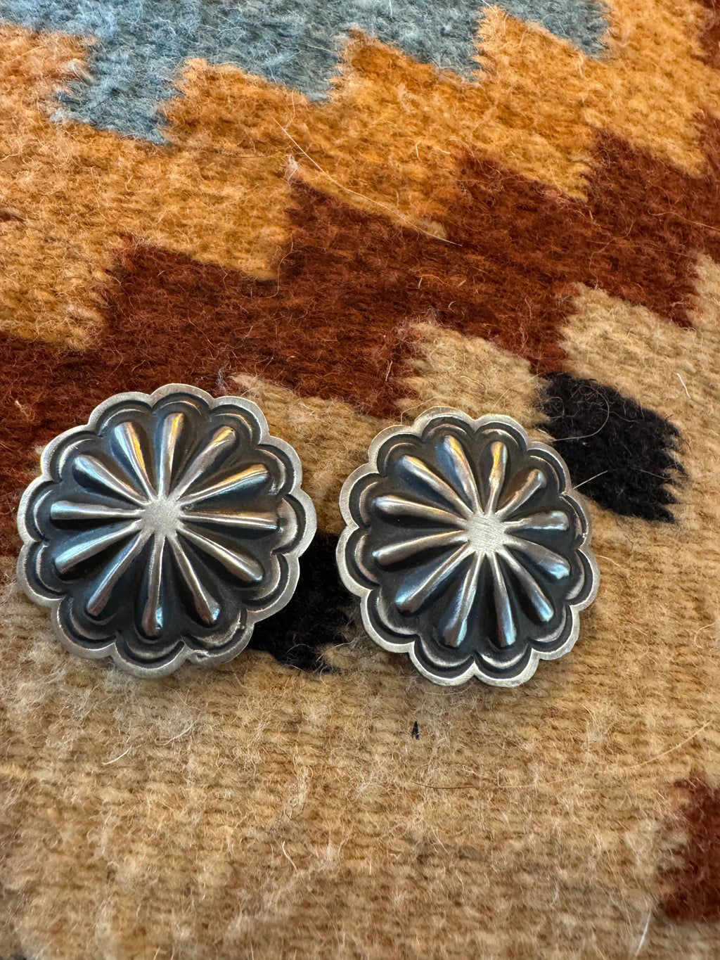 Large Concho Stud Earrings