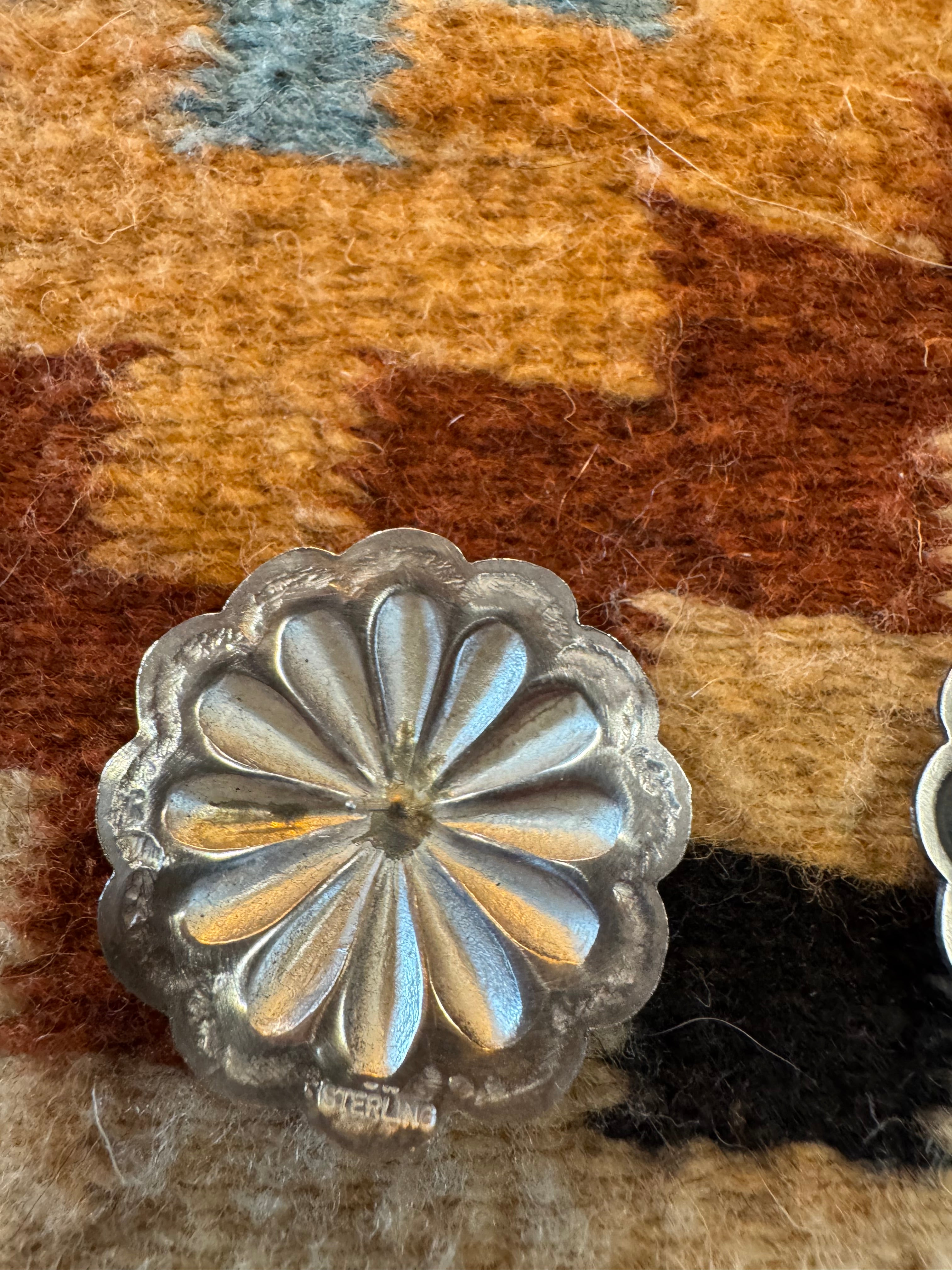 Large Concho Stud Earrings